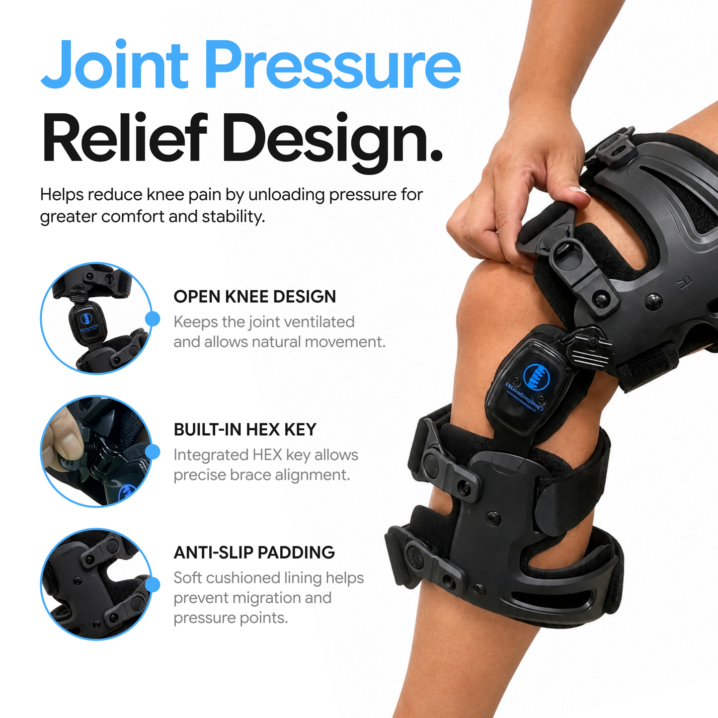 Buckle&Tune OA Unloader Knee Brace for Medial Lateral Arthritis Support