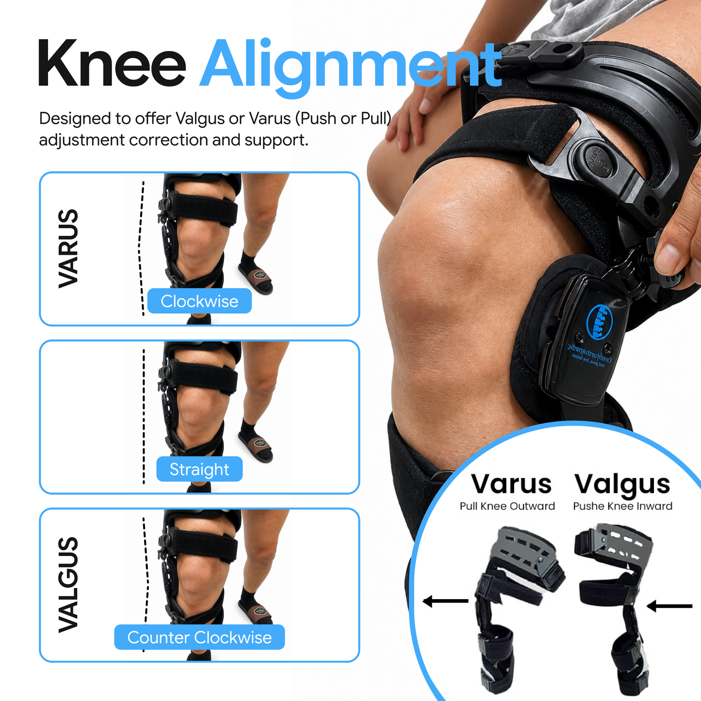 Buckle&Tune OA Unloader Knee Brace for Medial Lateral Arthritis Support