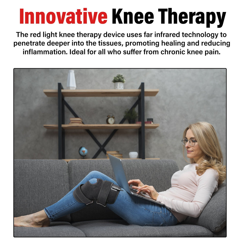 Adjustable Red Light Therapy Knee Brace Wrap with 660nm Red Light & 880nm Far Infrared Light Therapy - Comfyorthopedic