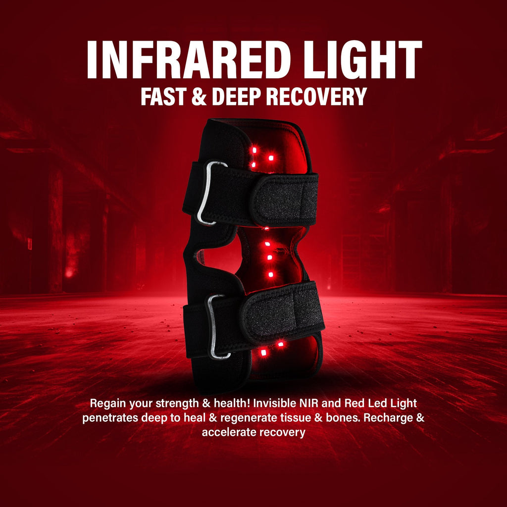 Adjustable Red Light Therapy Knee Brace Wrap with 660nm Red Light & 880nm Far Infrared Light Therapy - Comfyorthopedic