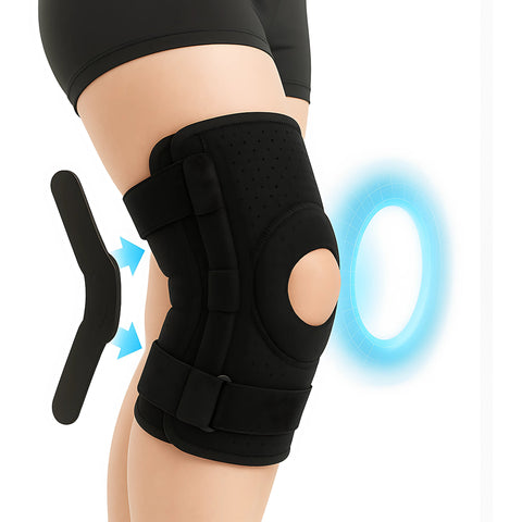 Hyperextension Hinged Knee Brace Sleeve with Adjustable Flexion & Extension ROM Dials - Comfyorthopedic