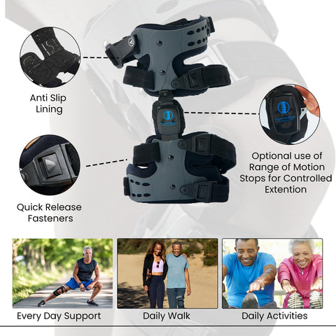 OA Unloader Knee Brace Support Lateral/Medial. Black with Built - in Hex Key (L1851/L1843) - Comfyorthopedic