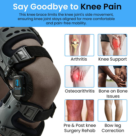 OA Unloader Knee Brace Support Lateral/Medial. Black with Built - in Hex Key (L1851/L1843) - Comfyorthopedic