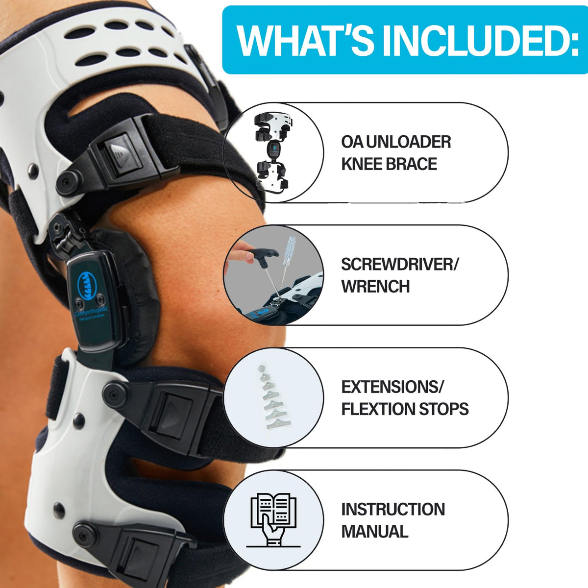 OA Unloader Medial or Lateral Offloading knee Brace. (L1851/L1843) - Comfyorthopedic