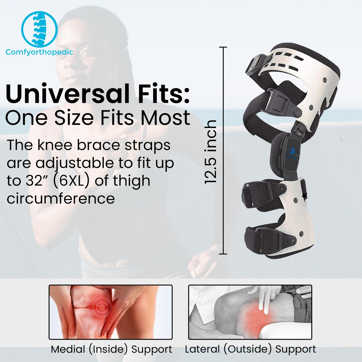 OA Unloader Medial or Lateral Offloading knee Brace. (L1851/L1843) - Comfyorthopedic