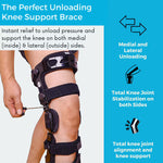 Double upright OA unloader knee brace for medial and lateral osteoarthritis support