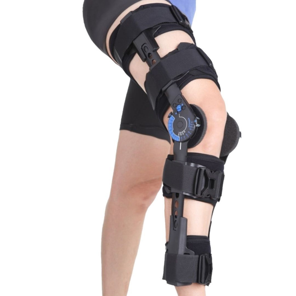 Hinged Knee Brace Immobilizer Support Leg Brace Stabilizer For Hyperextension - Comfyorthopedic