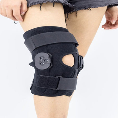 Hyperextension Hinged Knee Brace Sleeve with Adjustable Flexion & Extension ROM Dials - Comfyorthopedic