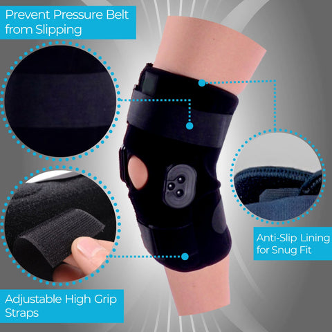 Hyperextension Hinged Knee Brace Sleeve with Adjustable Flexion & Extension ROM Dials - Comfyorthopedic